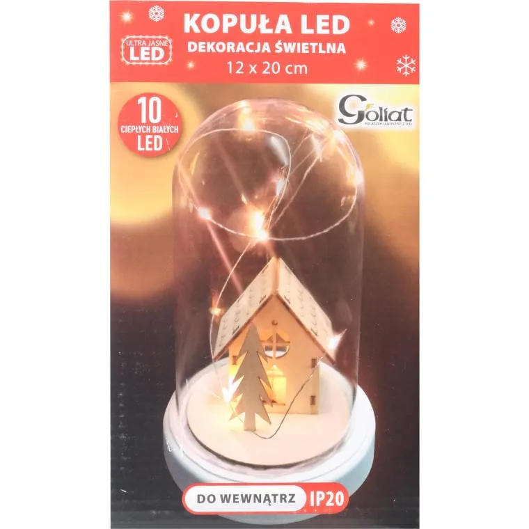 Kopuła Ze Szklanym Dioramą Kościół I Choinka Z Podświetleniem LED