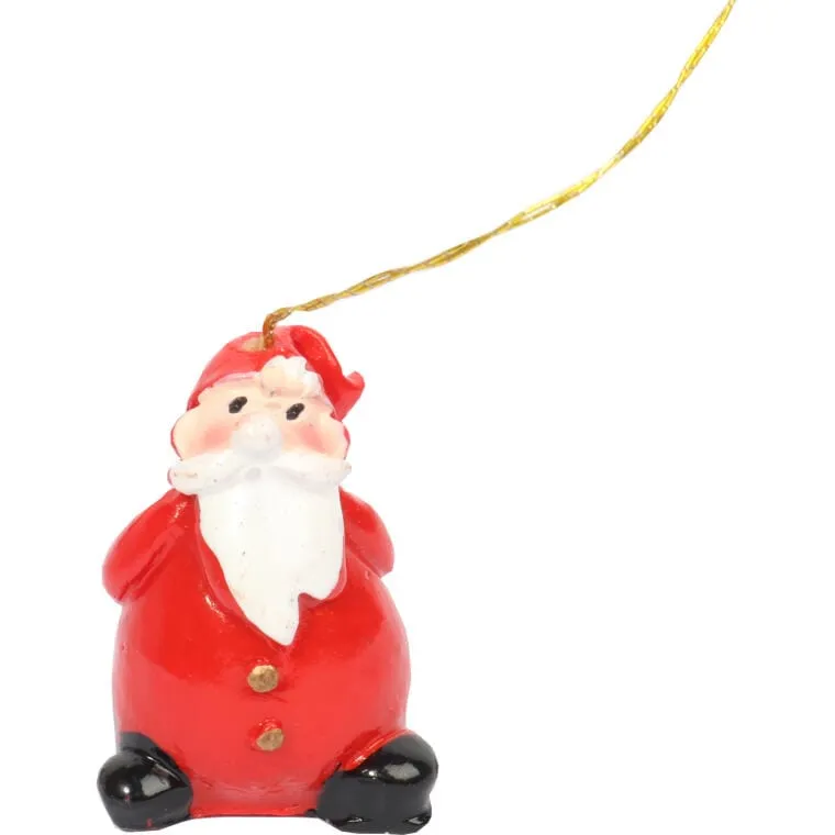Zestaw 6 Czerwonych Zawieszek Świątecznych Mikołaj 3 cm