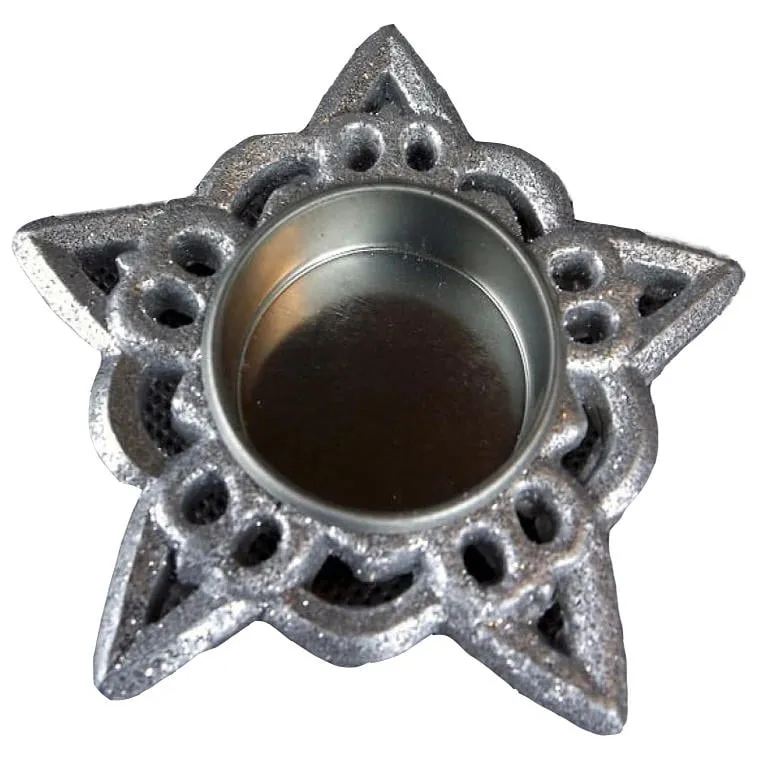 Świecznik Na Tealight W Kształcie Gwiazdy 9.5cm - Srebrny