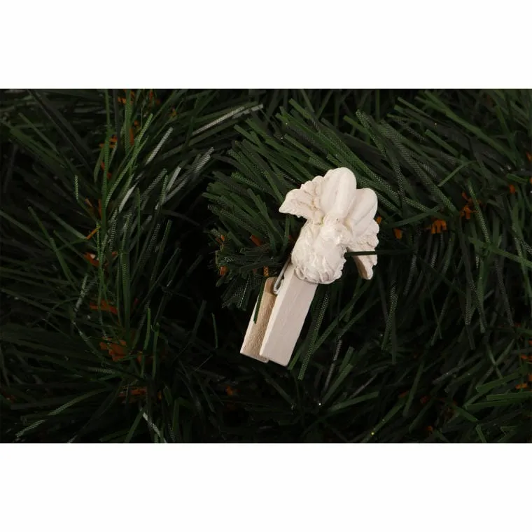 Zestaw 8 Klamerek Aniołki 4.5 cm - Białe