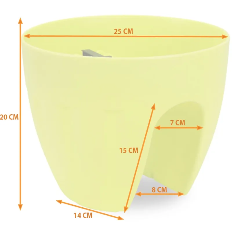 Doniczka Na Balustradę Mrozoodporna I UV-Odporna 20x26 cm LS7001S/SZARY - Szara