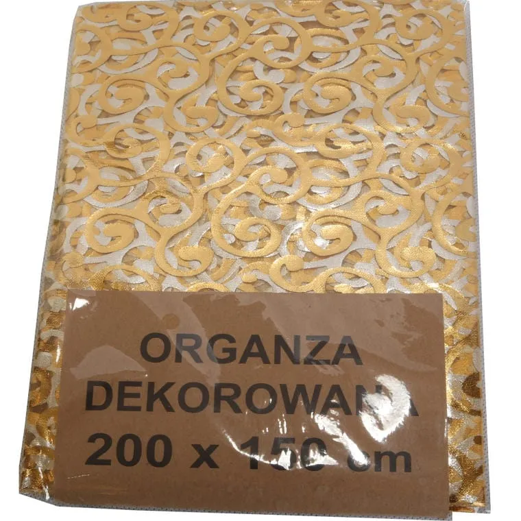 Obrus Z Organzy, Złoty, 200x150 cm, LST3053