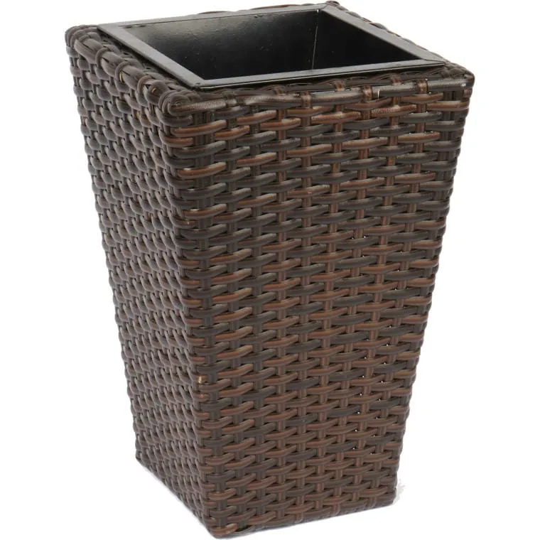Osłonka Na Doniczkę Technorattan Z Aluminiową Konstrukcją 36cm - Kolor Brązowy