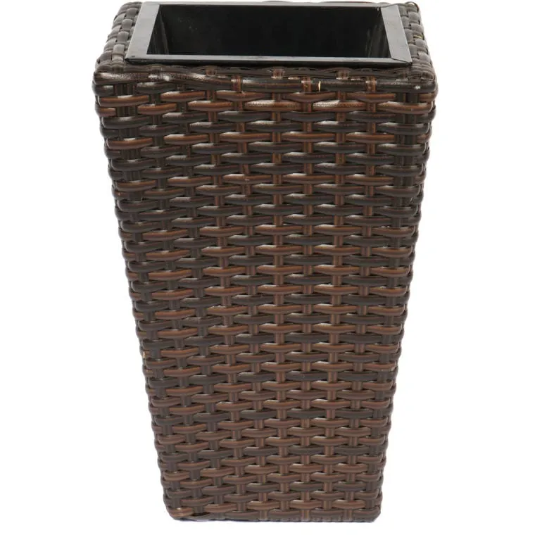 Osłonka Na Doniczkę Technorattan Z Aluminiową Konstrukcją 36cm - Kolor Brązowy
