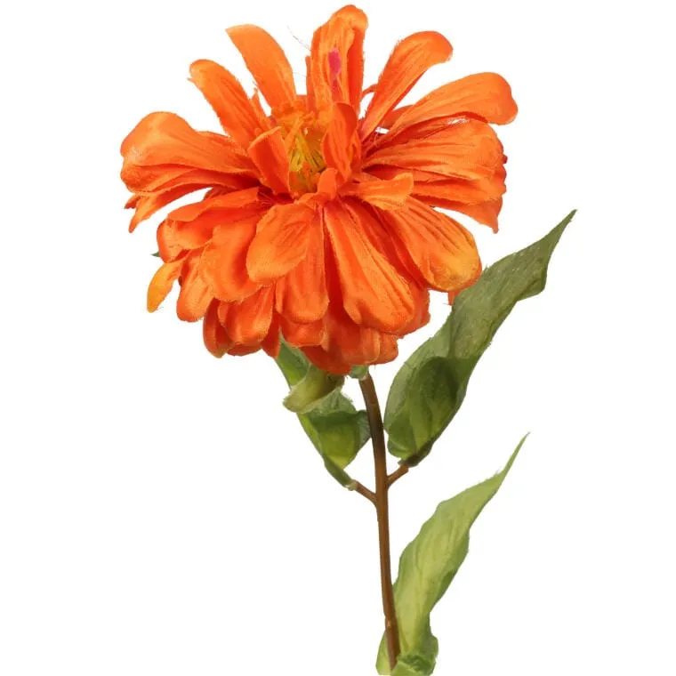 Pomarańczowa Cynia - Gałązka Kwiatu O Wysokości 75cm