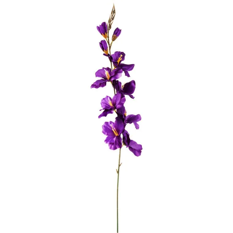 Gałązka Sztucznego Kwiatu Gladiola Fioletowego - 70 cm