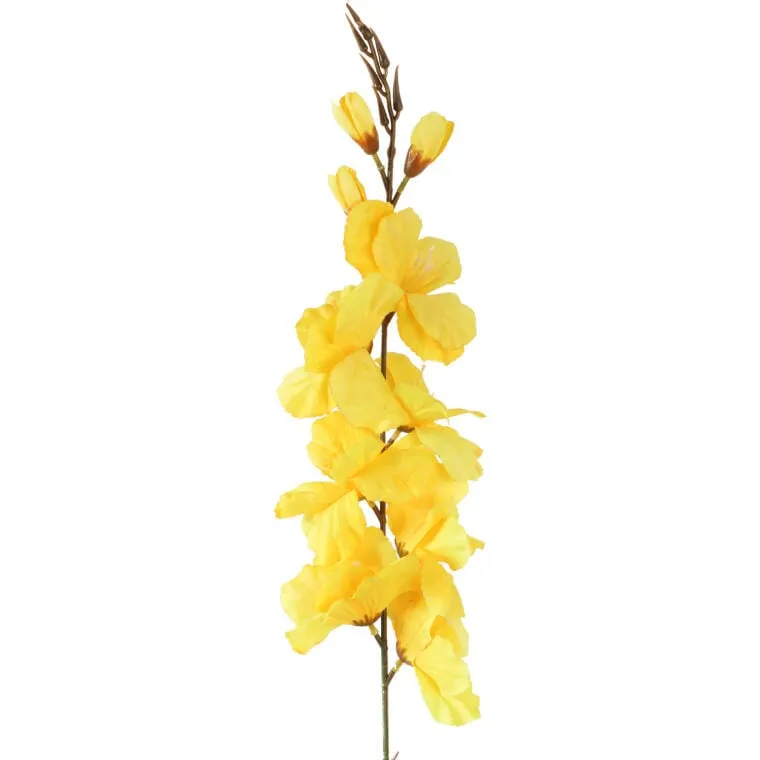 Gałązka Sztucznej Gladioli W Kolorze Żółtym O Długości 70 cm
