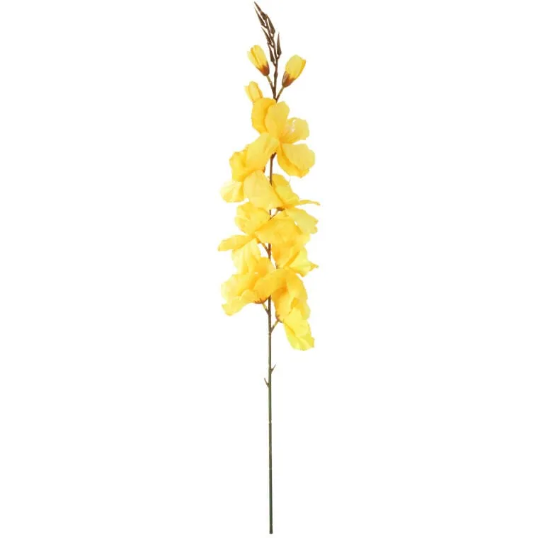 Gałązka Sztucznej Gladioli W Kolorze Żółtym O Długości 70 cm