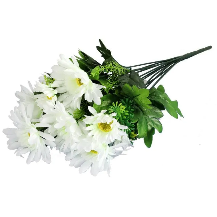 Bukiet Sztucznych Gerber Białych 12 Sztuk - Dekoracja O Wysokości 45 cm