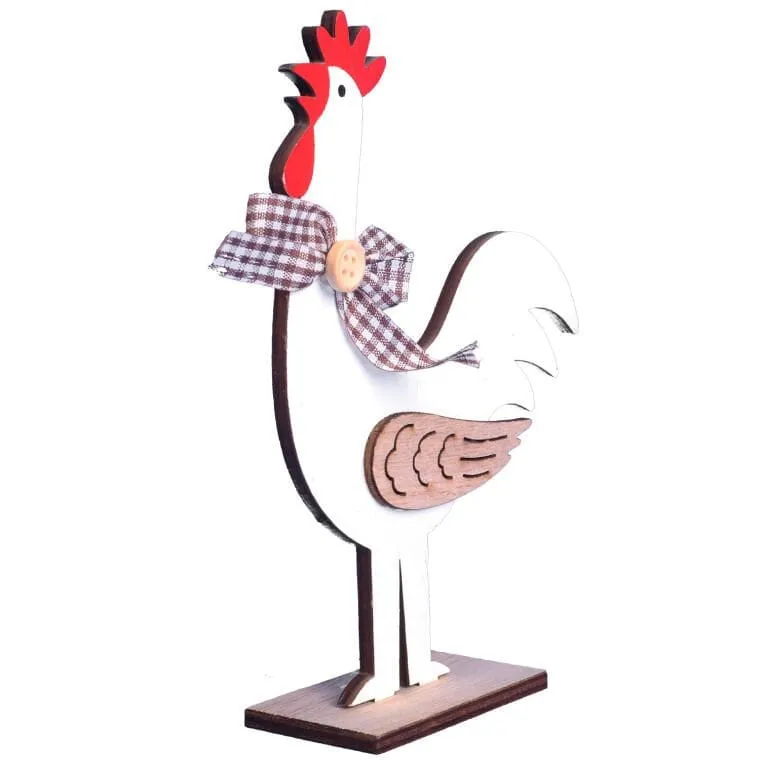 FIGURKA Dekoracyjna 16.5 cm Ozdoba KOGUT Drewno