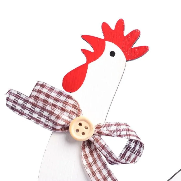 FIGURKA Dekoracyjna 16.5 cm Ozdoba KOGUT Drewno