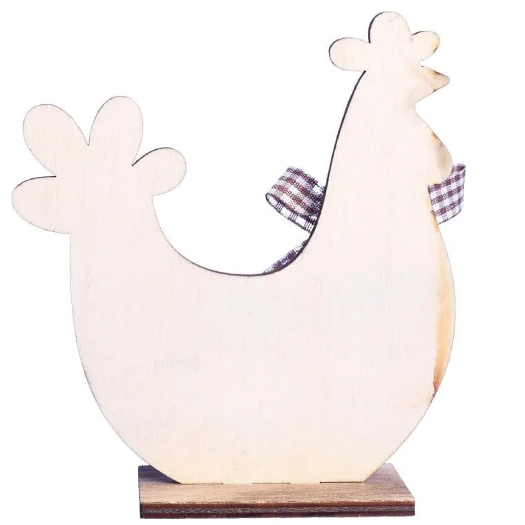 FIGURKA Dekoracyjna 13 cm Ozdoba KURA Drewno
