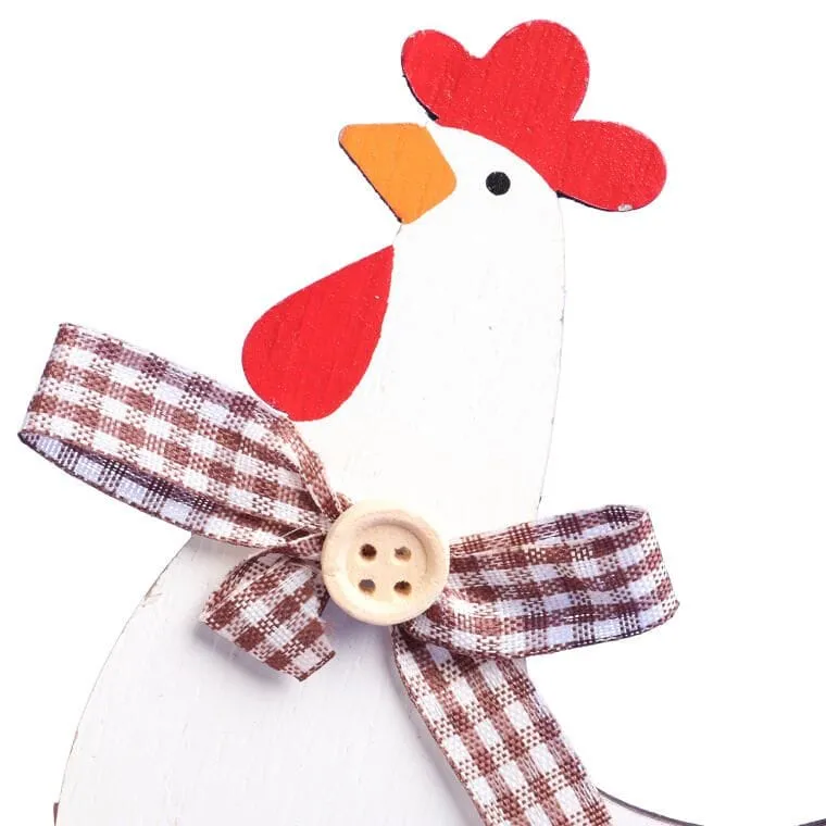 FIGURKA Dekoracyjna 13 cm Ozdoba KURA Drewno