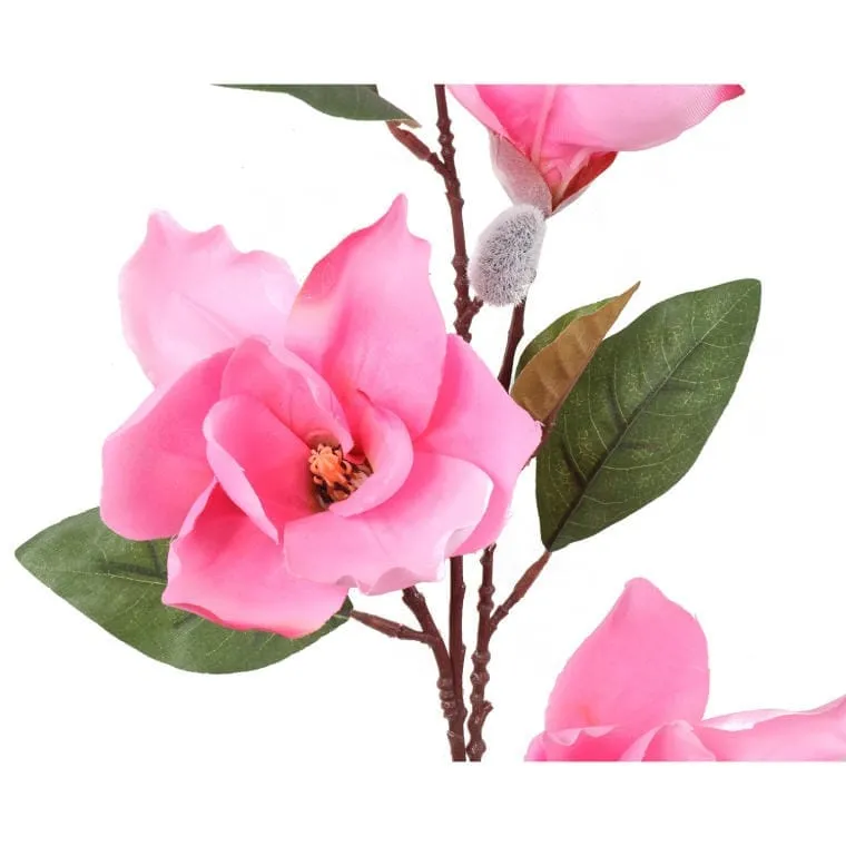 Gałązka 4 Magnolii W Kolorze Różowym