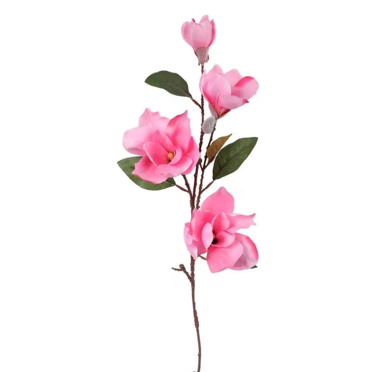 Gałązka 4 Magnolii W Kolorze Różowym