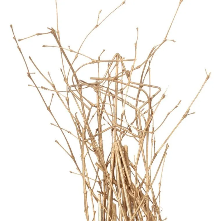Złota Dekoracja Świąteczna - Stożkowa Choinka Z Rattanu 50cm
