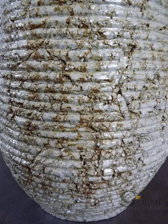Wazon Kamienny Cream Stripe O Wymiarach 45x22cm
