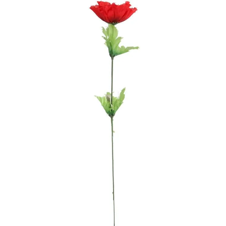 Kwiat Dekoracyjny Mak O Wysokości 54 cm - Czerwony