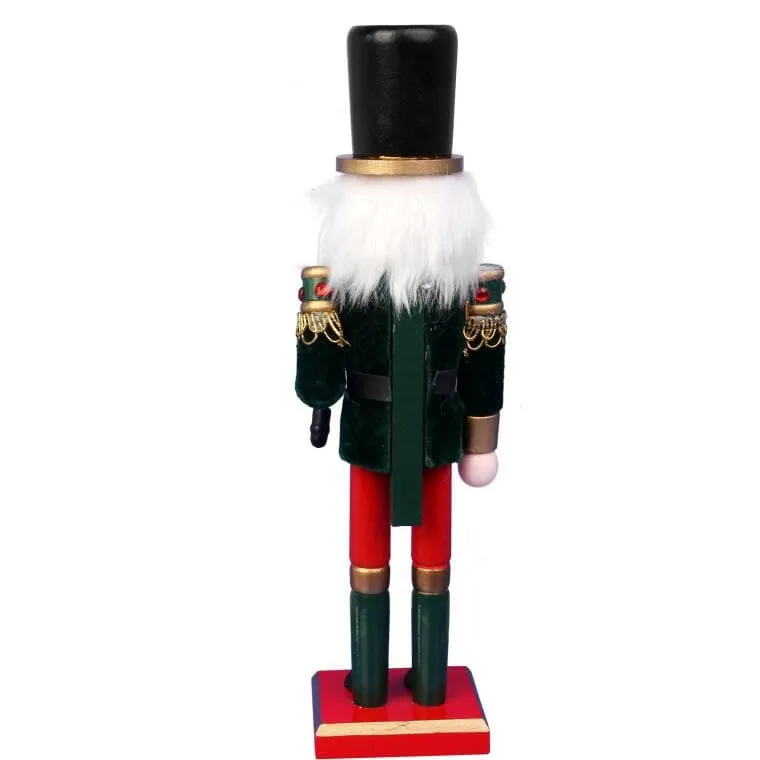 Czarny Drewniany Dziadek Do Orzechów - Świąteczna Figurka Dekoracyjna, 30 cm
