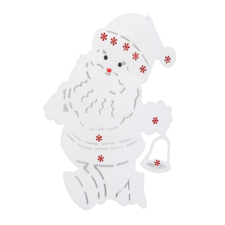 Podświetlana Figurka Mikołaja Z Pianki Z 10 LED, Biały, Z Zasilaniem Bateryjnym