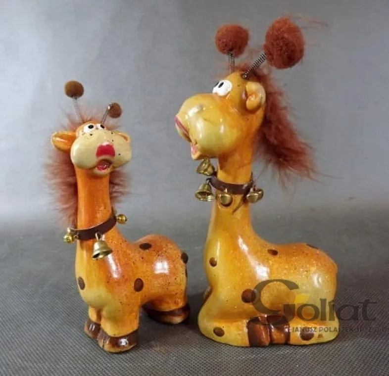 Figurka Żyrafa 19x9 cm, Kolor - Brązowy