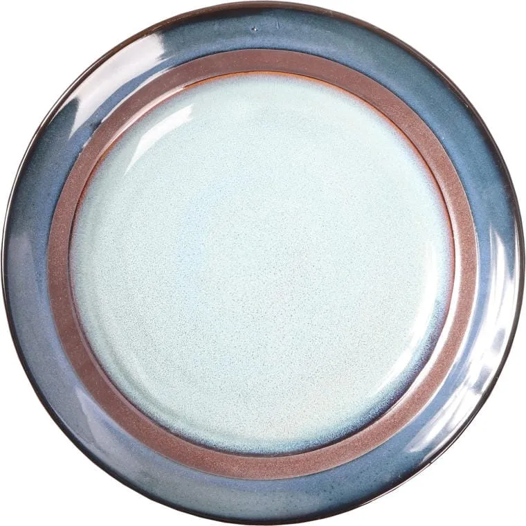 Zastawa Stołowa Ceramiczna - Brązowo-Kremowo-Niebieska