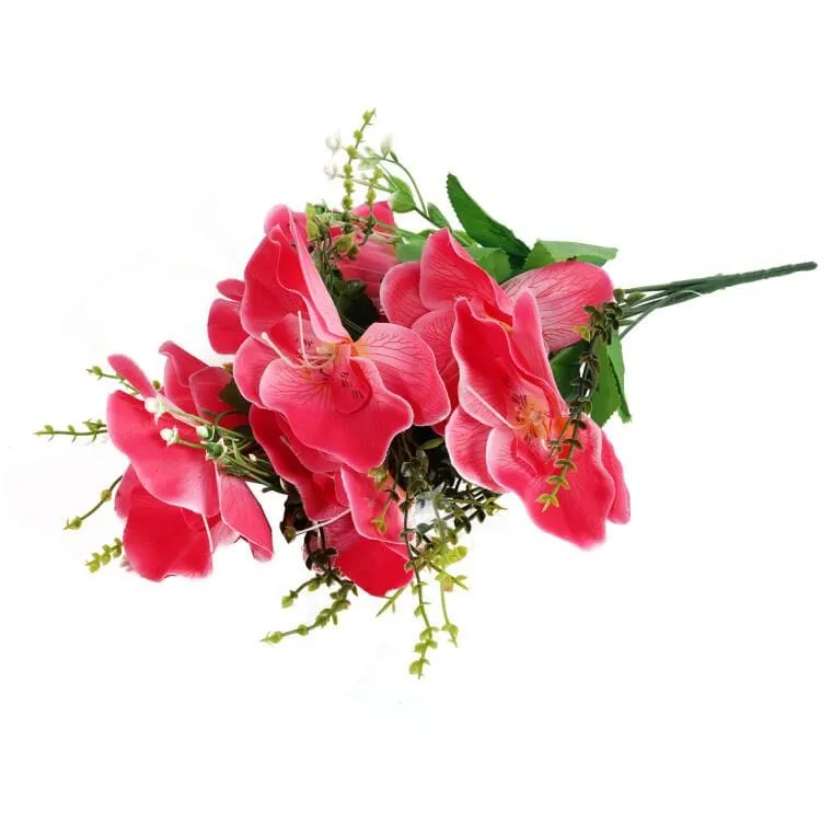 Bukiet 10 Sztucznych Orchidei W Kolorze Różowym, 45 cm