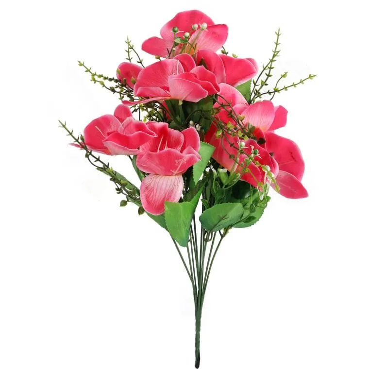 Bukiet 10 Sztucznych Orchidei W Kolorze Różowym, 45 cm