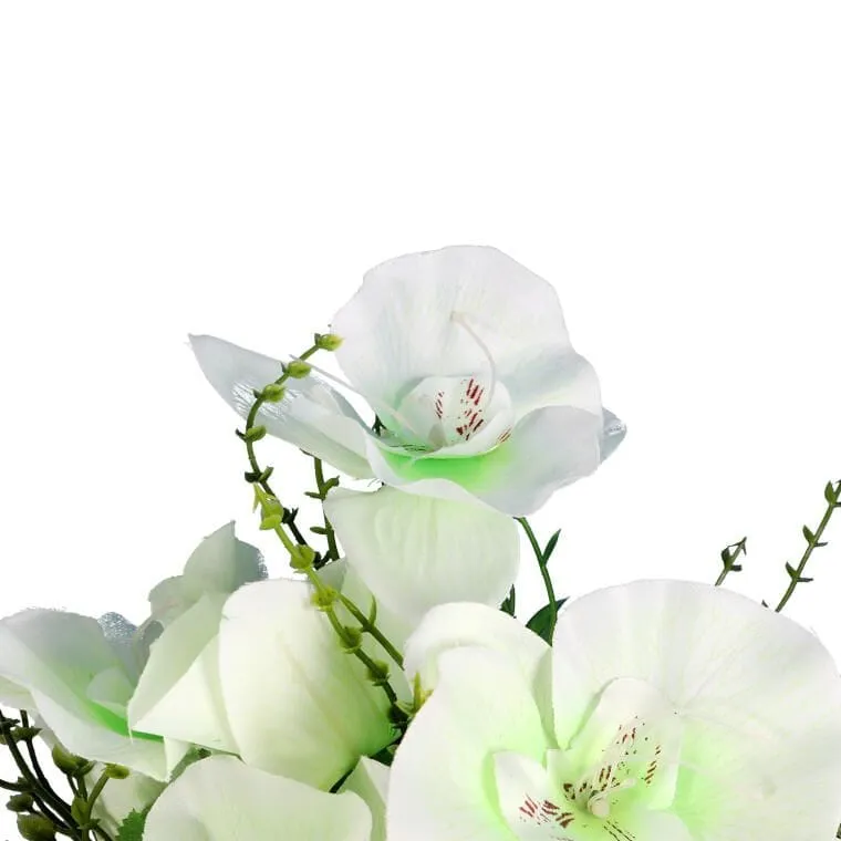 Bukiecik 10 Sztucznych Orchidei W Kolorze Białym O Wysokości 45 cm