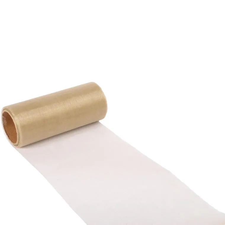 Beżowa Organza Na Szpuli - Szerokość 12 cm, Długość 9m