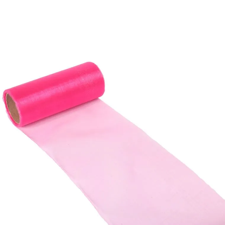 Różowa Organza Na Szpuli - Szerokość 12 cm, Długość 9 m