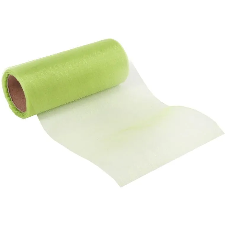 Organza Do Dekoracji O Szerokości 12 cm I Długości 9 m - Zielona