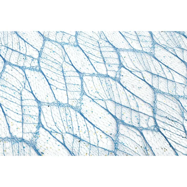 Organza Z Nadrukiem Brokatowym 0,50 x 10 m - Granatowa