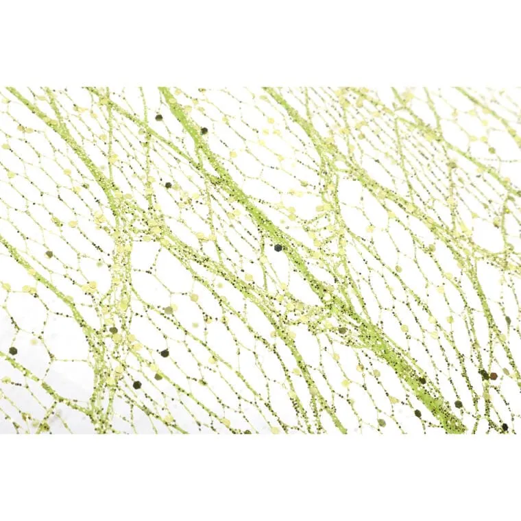Organza Z Nadrukiem Brokatowym 0,50 x 10 m - Zielona