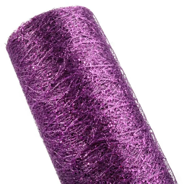 Organza Z Nadrukiem Brokatowym 0,50 x 10 m - Fioletowa