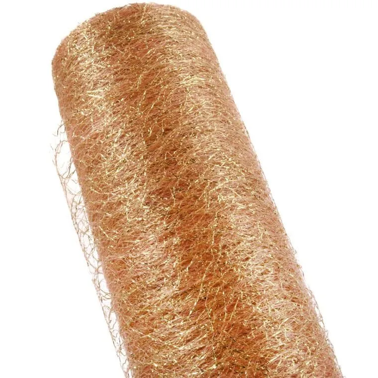 Organza Brokatowa 50cm X 10m Na Dekoracje I Kompozycje Kwiatowe - Złota