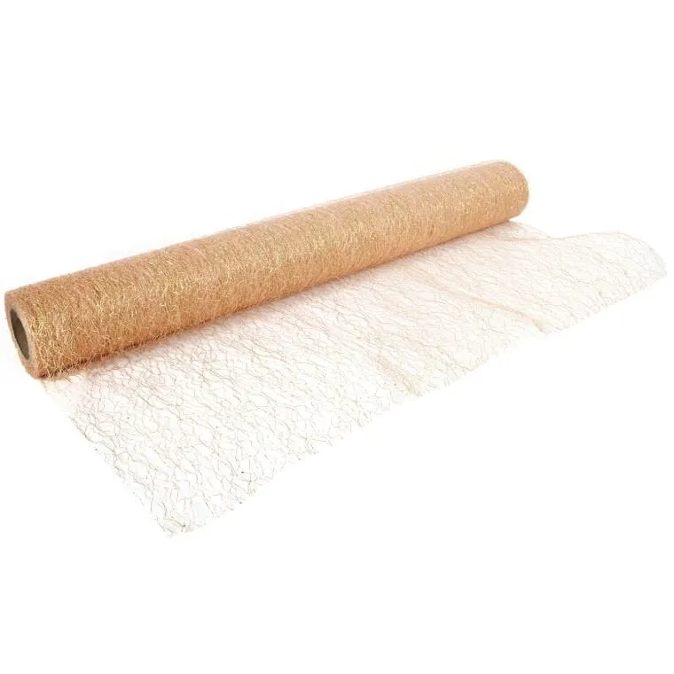 Organza Brokatowa 50cm X 10m Na Dekoracje I Kompozycje Kwiatowe - Złota