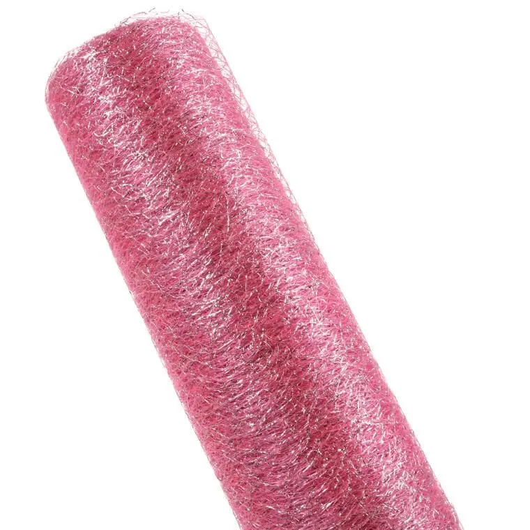 Organza Brokatowa Jasnoróżowa 0,50 x 10 m Do Dekoracji I Kompozycji Kwiatowych