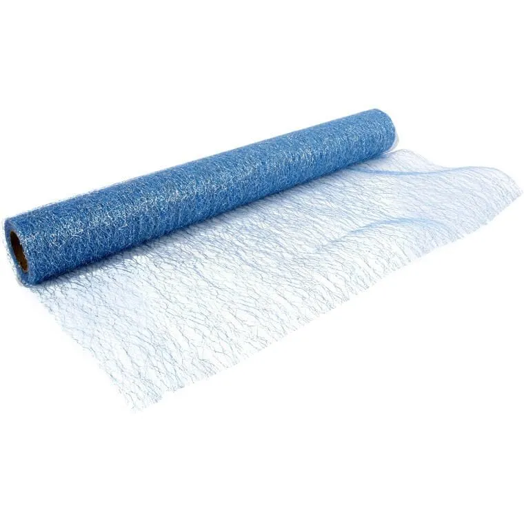 Organza Brokatowa Do Dekoracji I Kompozycji Kwiatowych 0,50 x 10 m - Niebieska