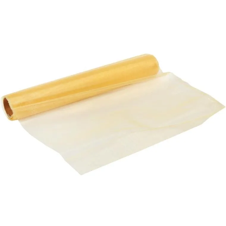 Złota Organza Dekoracyjna 36 cm Na Szpuli - Element Ozdobny Do Kompozycji Florystycznych I Dekoracji Świątecznych
