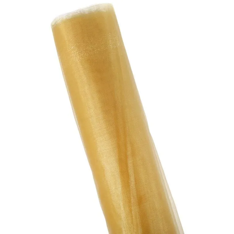Złota Organza Dekoracyjna 36 cm Na Szpuli - Element Ozdobny Do Kompozycji Florystycznych I Dekoracji Świątecznych