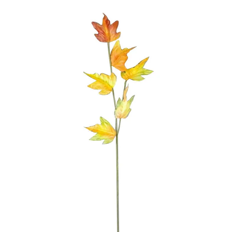 Gałązka Jesiennych Liści - Pomarańczowy, 50cm