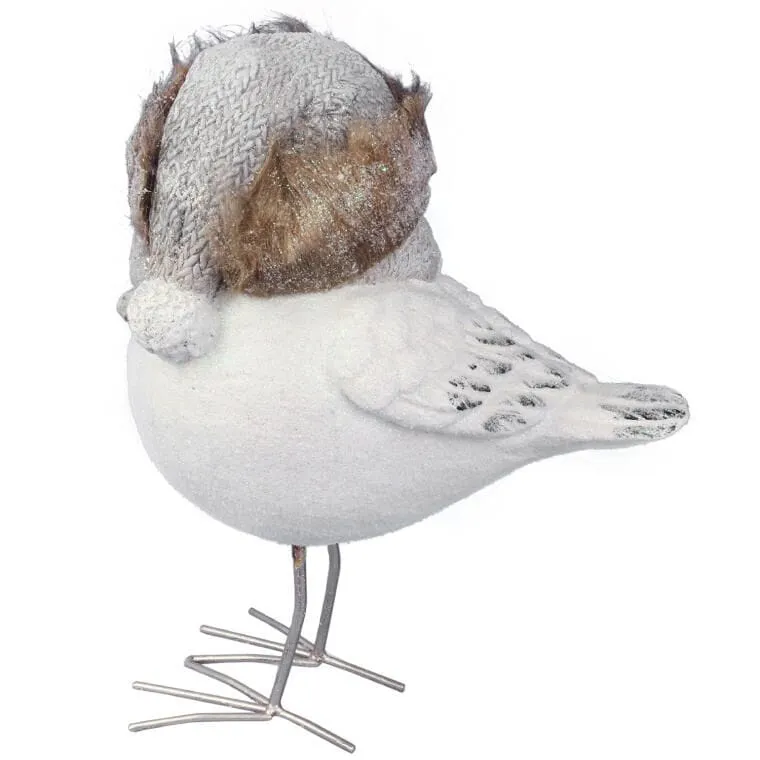 Ceramiczny Ptak Na Metalowych Nogach Z Brokatem - Dekoracja Świąteczna, Wysokość 47 cm