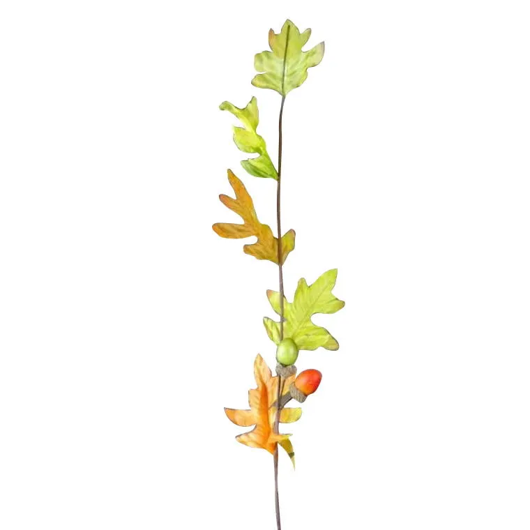 Jesienna Gałązka Dekoracyjna Z Żołędziami, 70cm - Pomarańczowa