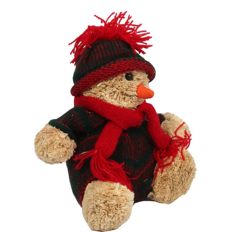 Bałwan Z Trocin W Brązowym Ubranku - Figurka 20 cm