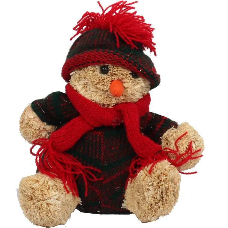 Bałwan Z Trocin W Brązowym Ubranku - Figurka 20 cm