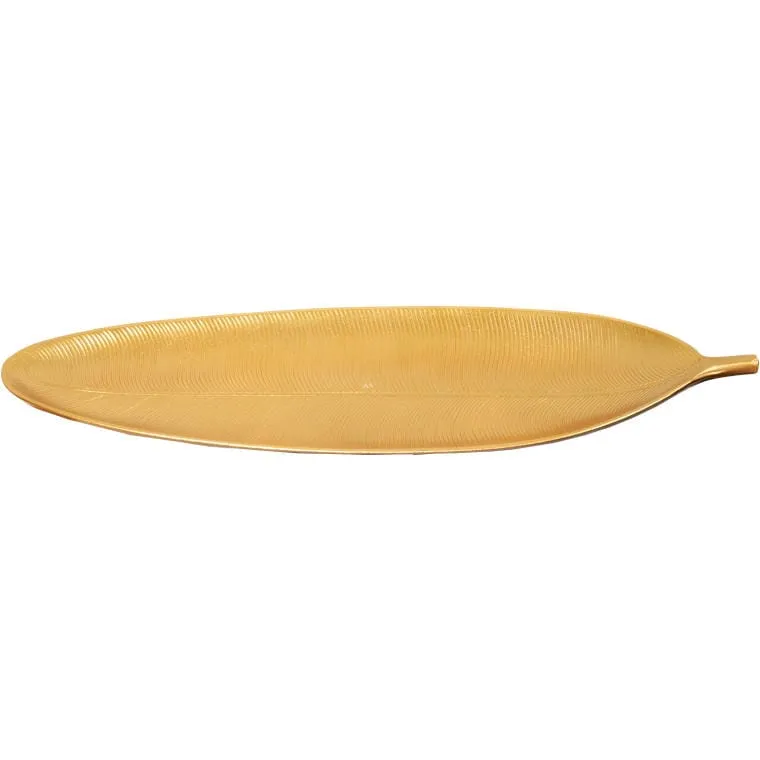 Zestaw 2 Złotych Tacek W Kształcie Liści Bananowca