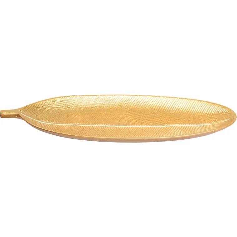 Zestaw 2 Złotych Tacek W Kształcie Liści Bananowca