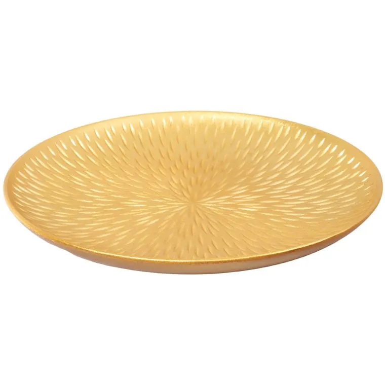 Zestaw 2 Złotych Tac Okrągłych O Średnicy 40 cm I 30 cm