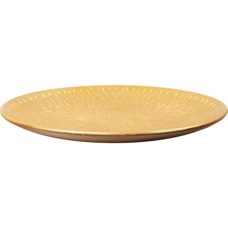Zestaw 2 Złotych Tac Okrągłych O Średnicy 40 cm I 30 cm